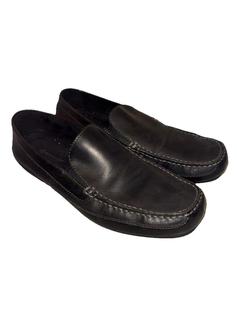 Rockport Men’s Leather Black Driving Loafers Size 12